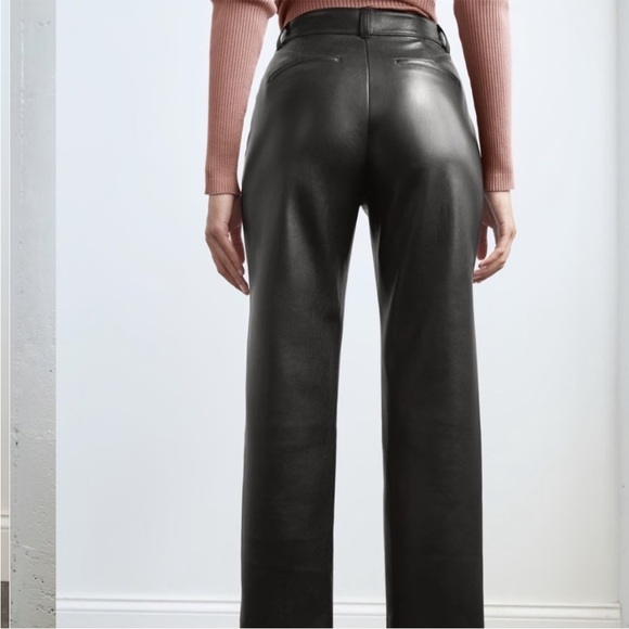 EUC Aritzia Babaton Command Crop (Ankle) Faux Leather Pants Size 10 - Picture 3 of 12